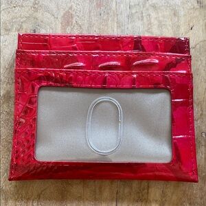 Brahmin Red Croc-Embossed Card Wallet